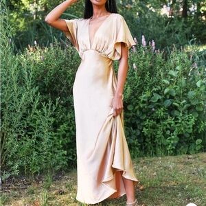 Free People x Revolve Beatrice Maxi Dress Womens Size 4 Calm Sand Wedding Event